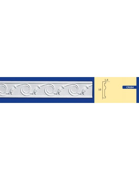 FRAME WALL FOR INTERIOR PLASTER CERAMIC PAINTABLE ART. 684 ROD 1.5 MT