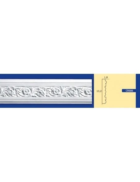 BILDERRAHMEN VON DER WAND FÜR INNEN GIPS-KERAMIK LACKIERBAR ART. 686 STANGE VON 1,5 M