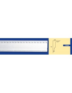 CORNICE DA PARETE PER INTERNI  IN GESSO CERAMICO VERNICIABILE  ART. 688  ASTA DA 1,5 MT 2