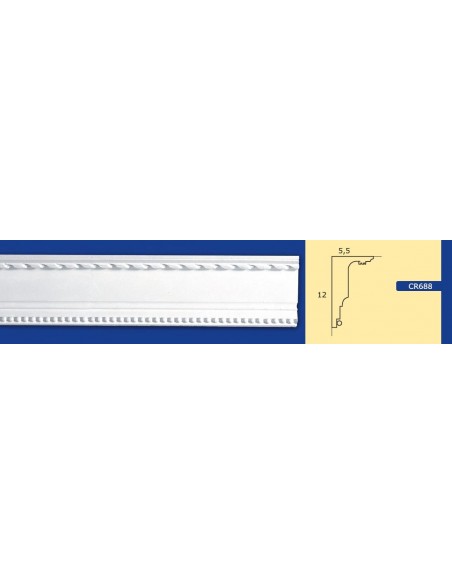 FRAME WALL FOR INTERIOR PLASTER CERAMIC PAINTABLE ART. 688 ROD 1.5 MT