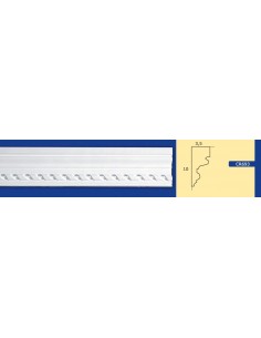 CORNICE DA PARETE PER INTERNI  IN GESSO CERAMICO VERNICIABILE  ART.693  ASTA DA 1,5 MT 2