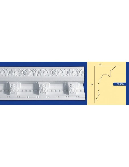 FRAME WALL FOR INTERIOR PLASTER CERAMIC PAINTABLE ART. 698 ROD 1.5 MT