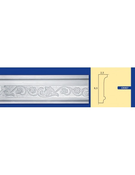 BILDERRAHMEN VON DER WAND FÜR INNEN GIPS-KERAMIK LACKIERBAR ART. 907 STANGE VON 1,5 M