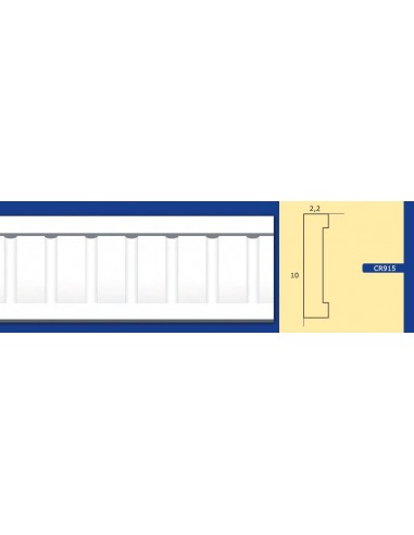 CORNICE DA PARETE PER INTERNI  IN GESSO CERAMICO VERNICIABILE  ART. 915  ASTA DA 1,5 MT