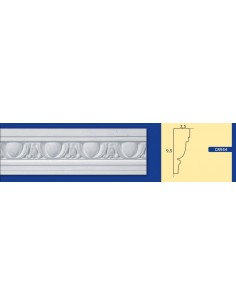 CORNICE DA PARETE PER INTERNI  IN GESSO CERAMICO VERNICIABILE ART.  954  ASTA DA 1,5 MT 2