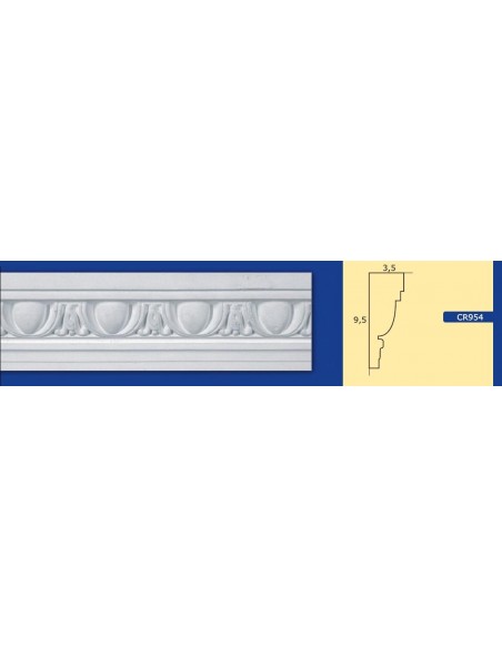 FRAME WALL FOR INTERIOR PLASTER CERAMIC PAINTABLE ART. 954 ROD 1.5 MT