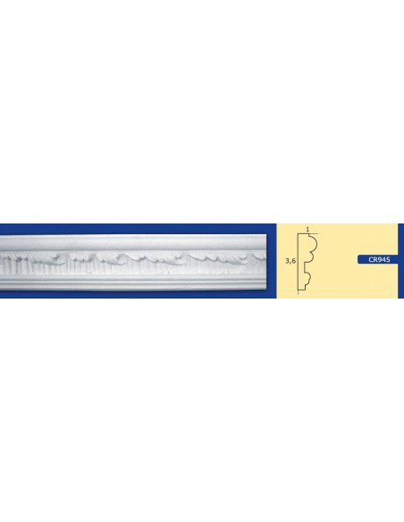 BILDERRAHMEN VON DER WAND FÜR INNEN GIPS-KERAMIK LACKIERBAR ART. 945 STANGE, 1,5 M