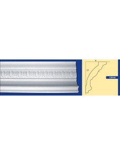 CORNICE DA PARETE PER INTERNI  IN GESSO CERAMICO VERNICIABILE ART.  946  ASTA DA 1,5 MT 2