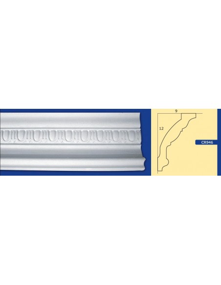 FRAME WALL FOR INTERIOR PLASTER CERAMIC PAINTABLE ART. 946 ROD 1.5 MT