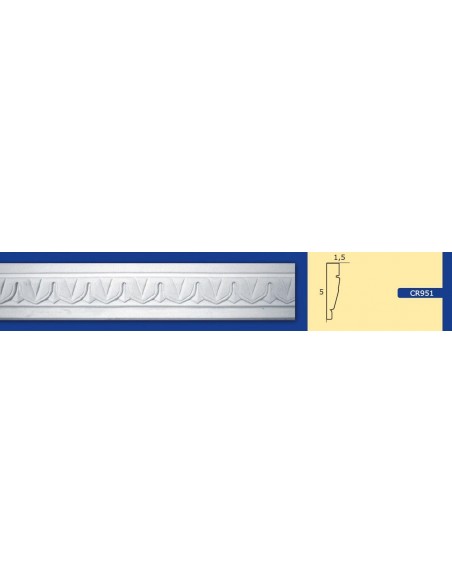 BILDERRAHMEN VON DER WAND FÜR INNEN GIPS-KERAMIK LACKIERBAR ART. 951 STANGE VON 1,5 M