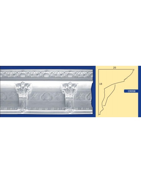 FRAME WALL FOR INTERIOR PLASTER CERAMIC PAINTABLE ART. 958 ROD 1.5 MT