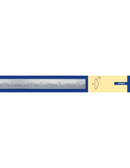 BILDERRAHMEN VON DER WAND FÜR INNEN GIPS-KERAMIK LACKIERBAR ART. 959 STANGE VON 1,5 M