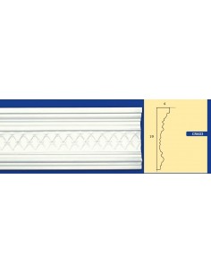 CORNICE DA PARETE PER INTERNI  IN GESSO CERAMICO VERNICIABILE ART. 603  ASTA DA 1,5 MT 2