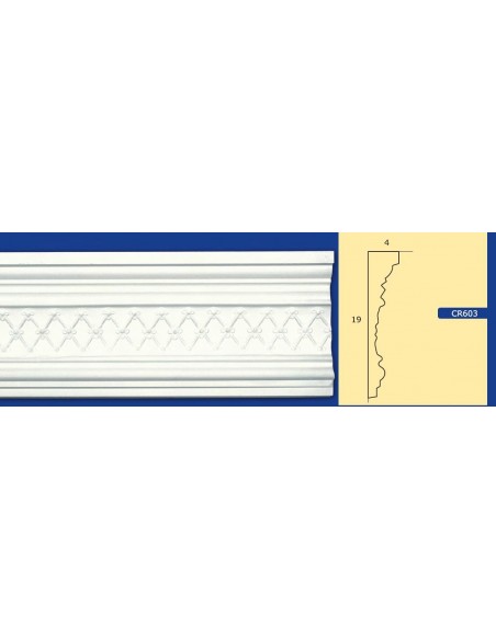 FRAME WALL FOR INTERIOR PLASTER CERAMIC PAINTABLE ART. 603 ROD 1.5 MT