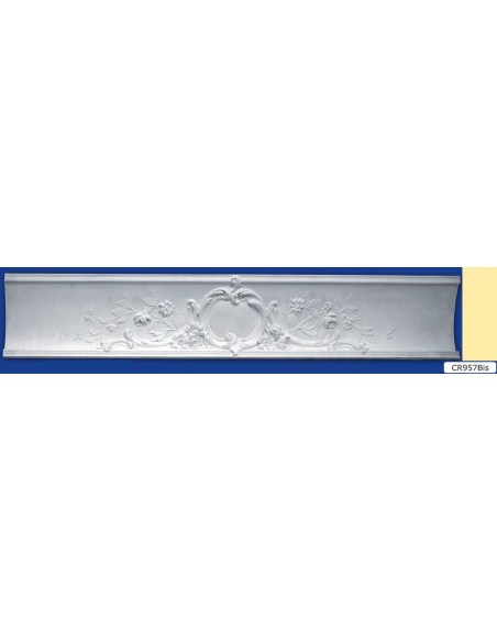 CORNICE DA PARETE PER INTERNI  IN GESSO CERAMICO VERNICIABILE ART.  957Bis  ASTA DA 1,5 MT