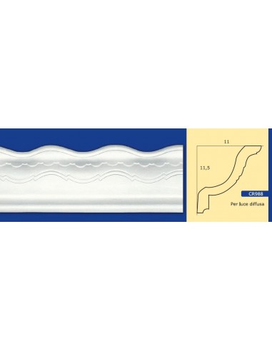 FRAME WALL FOR INTERIOR PLASTER CERAMIC PAINTABLE ART. 988 ROD 1.5 MT