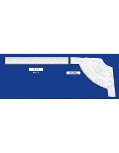 CORNICE DA PARETE PER INTERNI  IN GESSO CERAMICO VERNICIABILE ART. 307 ASTA DA 1,5 MT