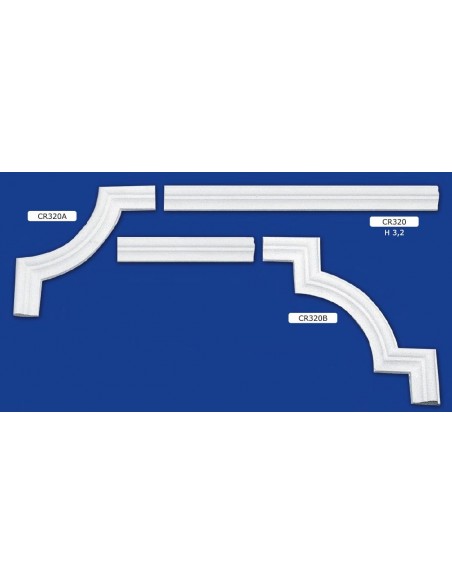 CORNICE DA PARETE PER INTERNI  IN GESSO CERAMICO VERNICIABILE ART. 320