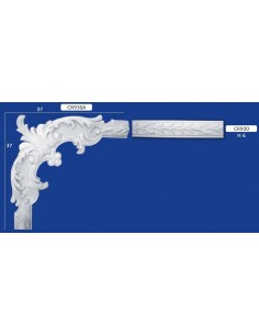 CORNICE DA PARETE PER INTERNI  IN GESSO CERAMICO VERNICIABILE ART. 930