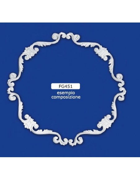 FREGI PER INTERNI  IN GESSO CERAMICO VERNICIABILE ART. 451