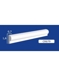 CORNICE DA PARETE PER INTERNI  IN GESSO CERAMICO VERNICIABILE  ART. 679 ASTA DA 1,5 MT