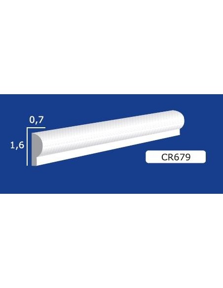 CORNICE DA PARETE PER INTERNI  IN GESSO CERAMICO VERNICIABILE  ART. 679 ASTA DA 1,5 MT